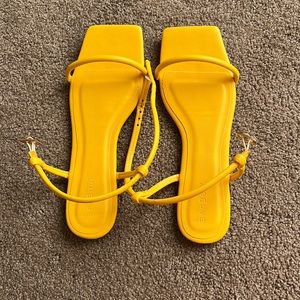 NEW yellow strappy sandals